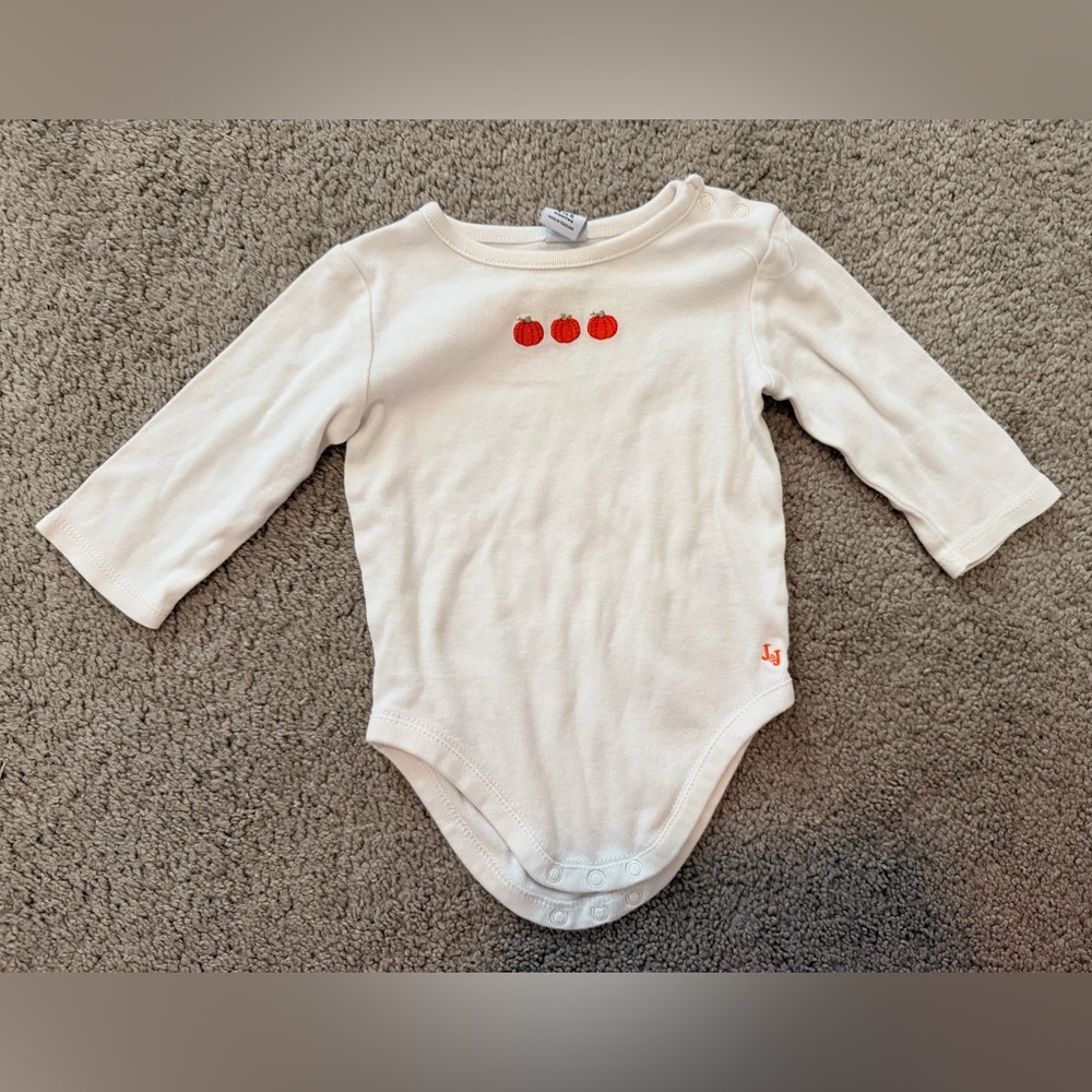 Janie and Jack Embroidered Pumpkin Onesie